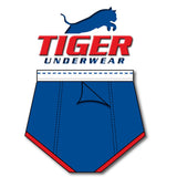 Boys Blue/Red Double Seat Brief - Tiger Underwear