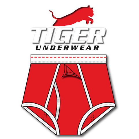 Boys Red with Red Dash Training Brief - Tiger Underwear