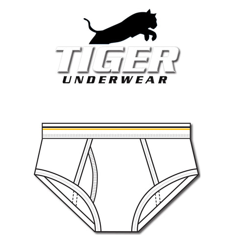Boys Gold and Black Solid Line Mid-Rise Briefs - Tiger Underwear
