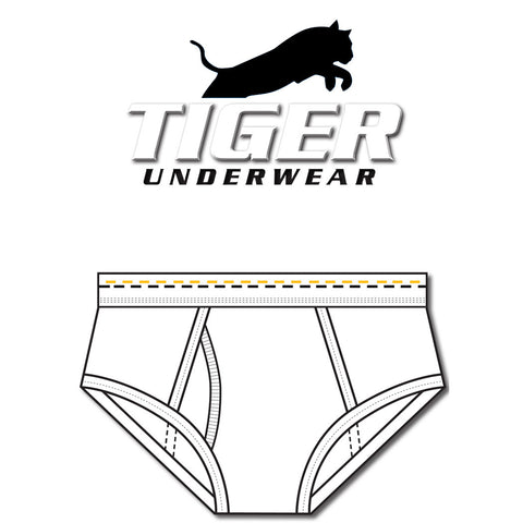 Boys Gold and Black Dash Mid-Rise Briefs - Tiger Underwear