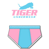 Men's Pink and Blue Dash Mid-Rise Briefs - Tiger Underwear