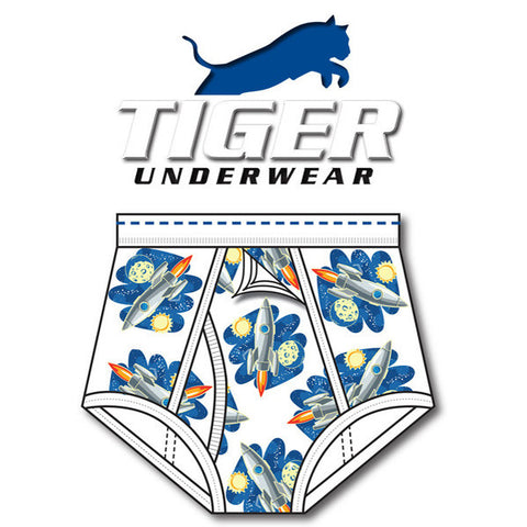 Boys Rocket Ship Print Training Brief - Tiger Underwear