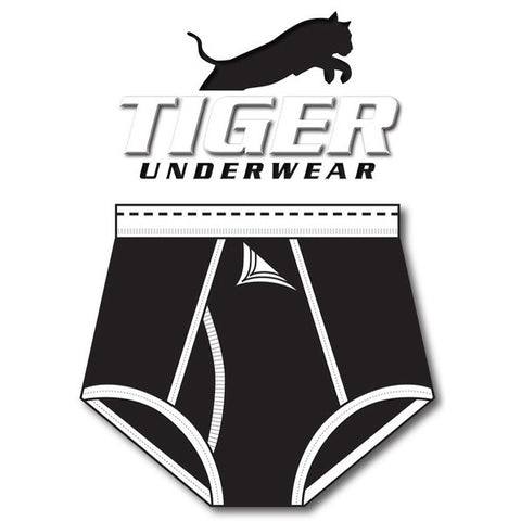 Boys Black and Black Dash Training Brief - Tiger Underwear