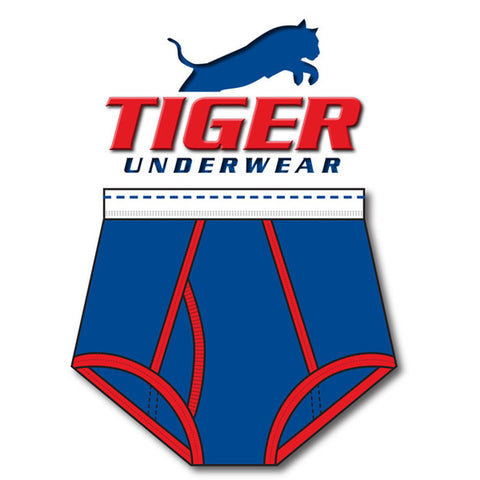 Boys Blue/Red Double Seat Brief - Tiger Underwear