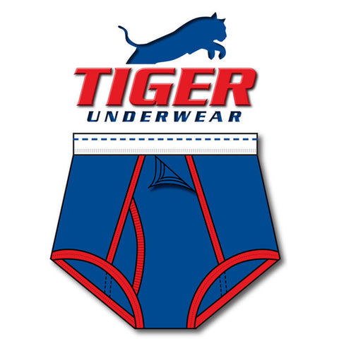 Boys Blue with Red Trim Training Brief - Tiger Underwear