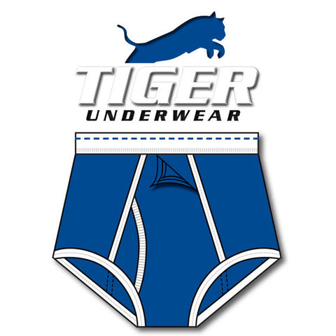 Boys Blue with White Trim Training Brief - Tiger Underwear