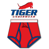 Boys Red with Blue Trim Training Brief - Tiger Underwear