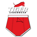 Men's Red/White Double Seat Brief - Tiger Underwear