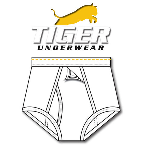Boys White Gold Dash Training Brief - Tiger Underwear