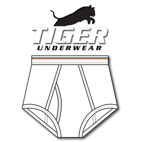 Boys Gold and Black Line Double Seat Brief - Tiger Underwear