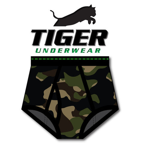 Men's Army Camo Double Seat Brief - Tiger Underwear