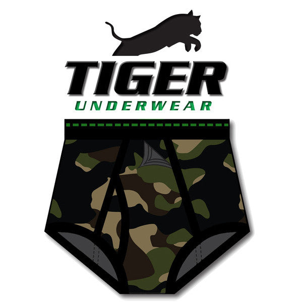 Boys Army Camo Print Training Brief - Tiger Underwear