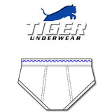 Boy's Double Blue Dash Zigzag Double-Seat Mid Rise Briefs - Tiger Underwear