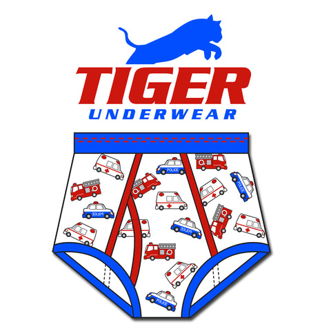 TIGER UNDERWEAR - Tiger Underwear original Full Cut Blue Dash Double-Back  Briefs are on sale for only $15.99 each. This inventory reduction sale is  for men's only size 32 inch waist. Don't