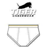 Boys Gold and Black Solid Line Mid-Rise Briefs - Tiger Underwear