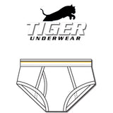 Boys Gold and Black Solid Line Mid-Rise Briefs - Tiger Underwear
