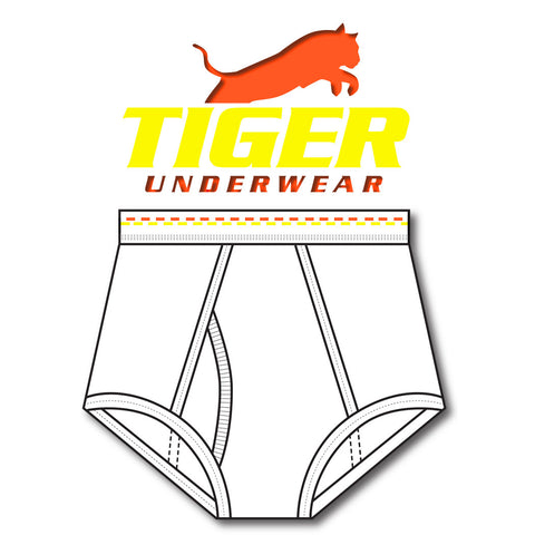 Mens Orange and Yellow Dash Double Seat Brief - Tiger Underwear
