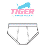 Men's Pink and Double Blue Dash Mid-Rise Briefs - Tiger Underwear