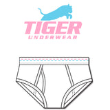 Boys Pink and Blue Double Dash Mid-Rise Briefs - Tiger Underwear