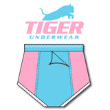 Boys Pink and Blue Double Seat Brief - Tiger Underwear