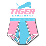 Men's Pink and Blue Double Seat Brief - Tiger Underwear