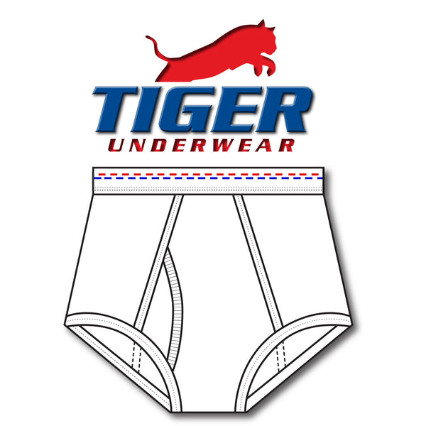 Mens Red and Blue Dash Double Seat Briefs - Tiger Underwear