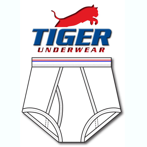 Boys Red and Blue Line Double Seat Brief - Tiger Underwear