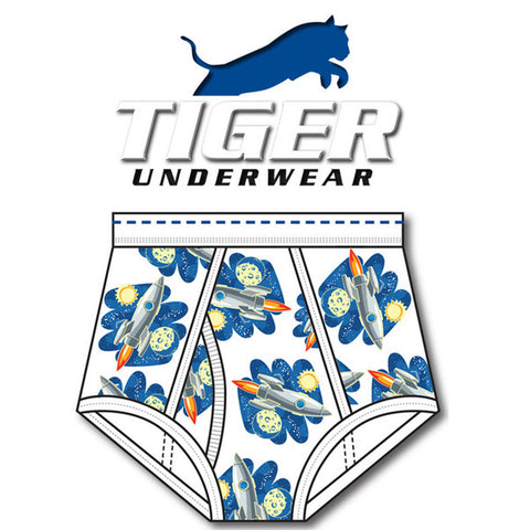 Men's Blue/White Double Seat Brief - Tiger Underwear