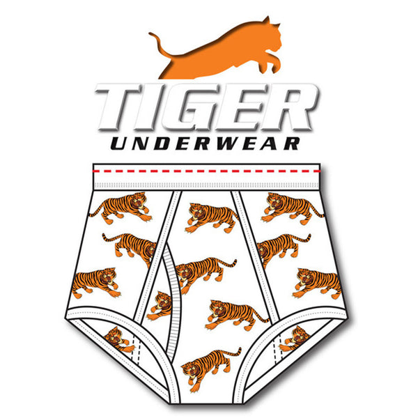 Boys Tiger Print Double Seat Brief - Tiger Underwear