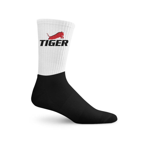 Tiger Red Logo Black Foot Socks - Tiger Underwear
