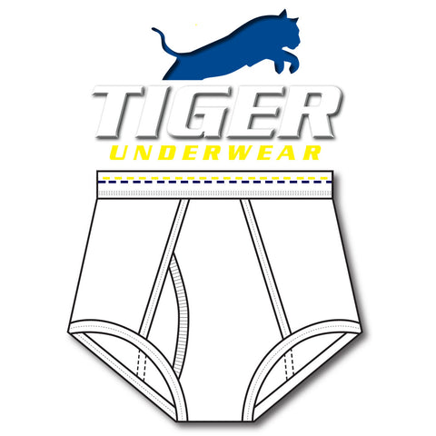 Boy's Yellow and Navy Zigzag Double-Seat Briefs - Tiger Underwear